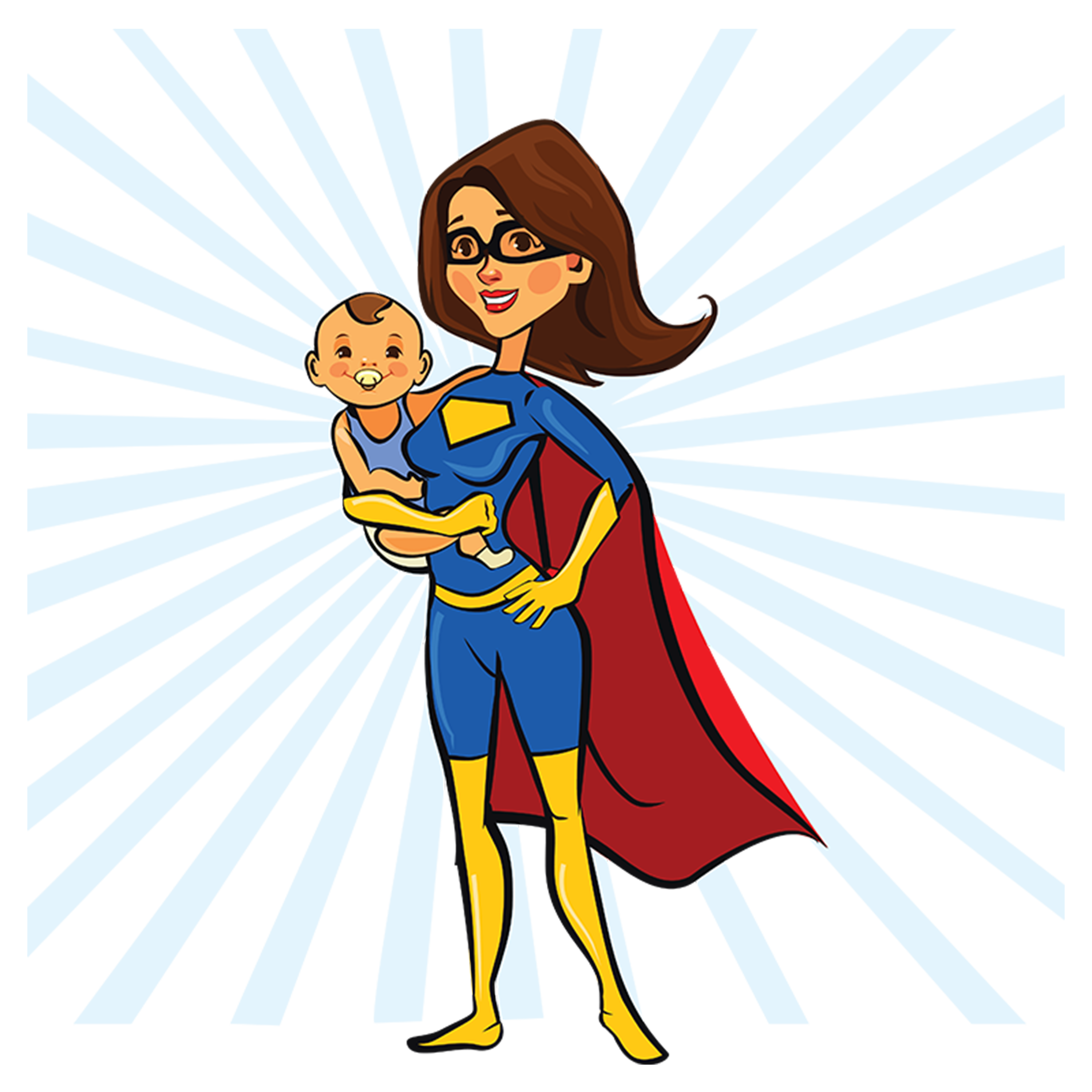 Supermom with baby