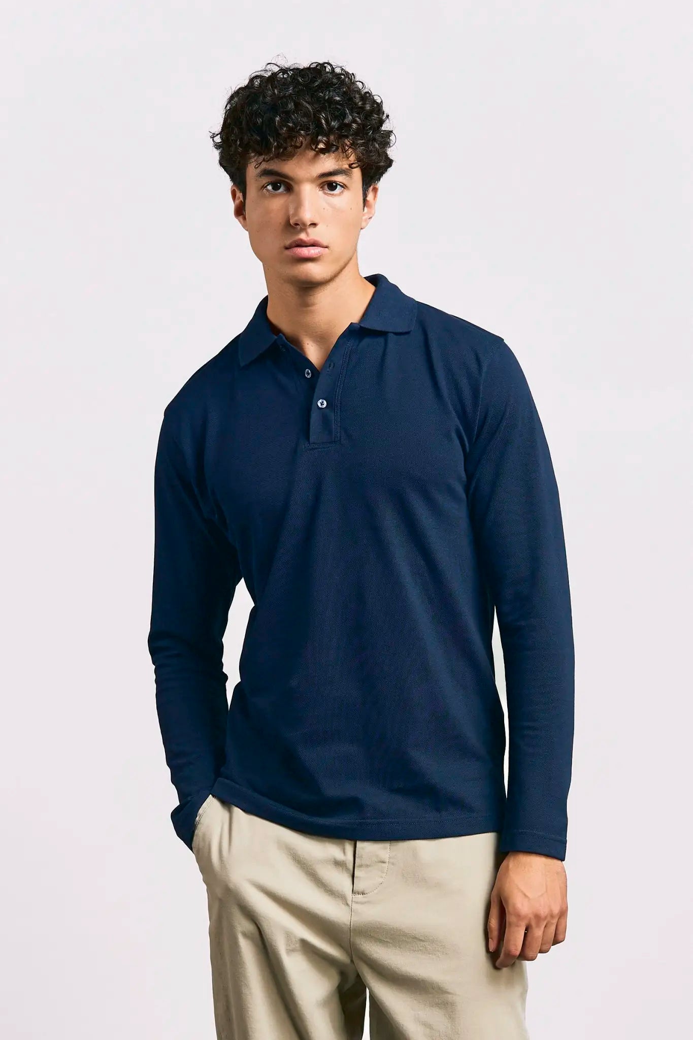 all-groups Men's Heavy Polo Long Sleeve