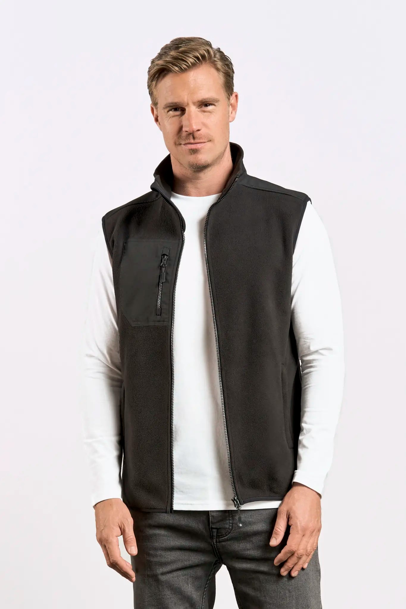 all-groups Men's Canvas Fleece Vest