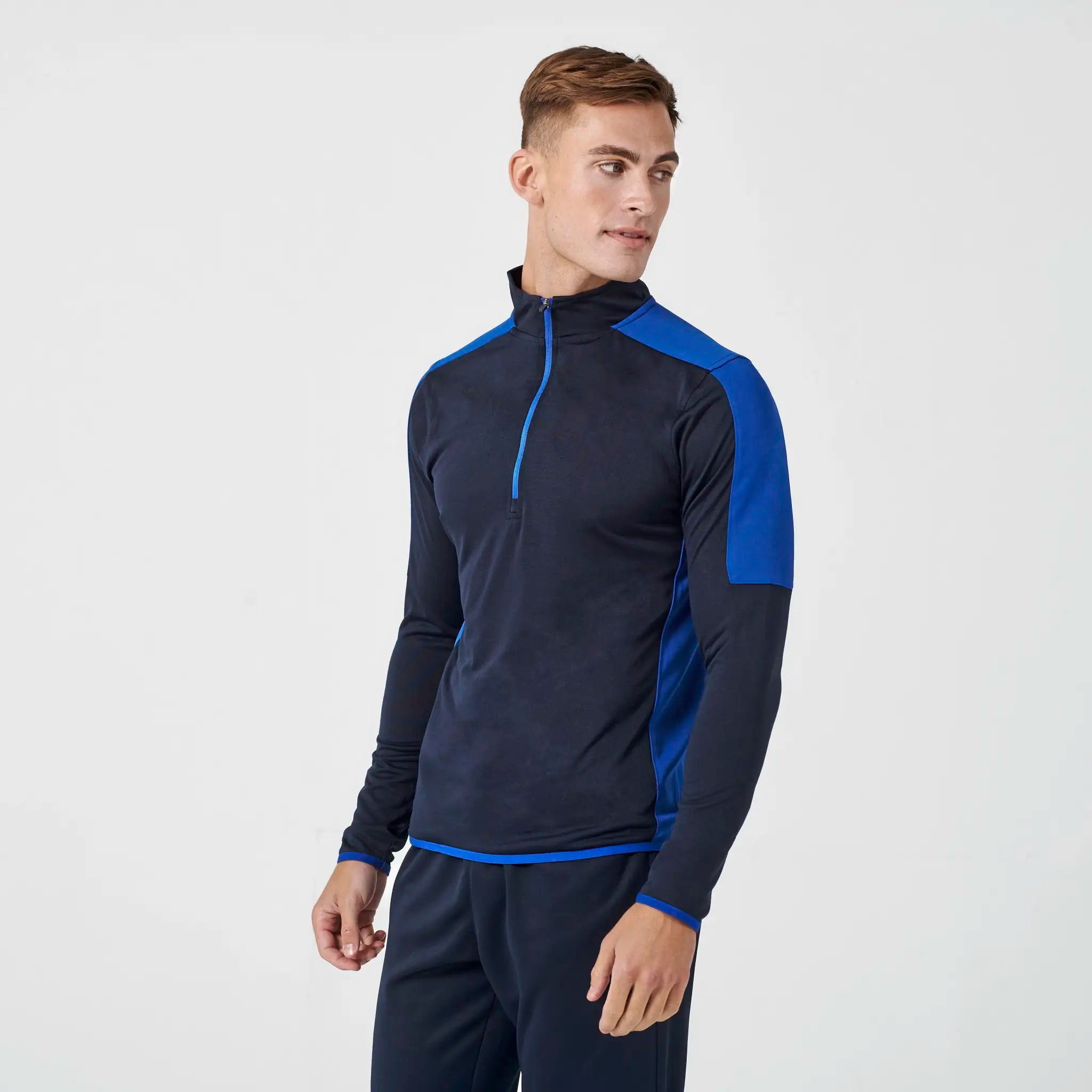 all-groups Men's Adults 14 Zip Midlayer With Contrast Panelling