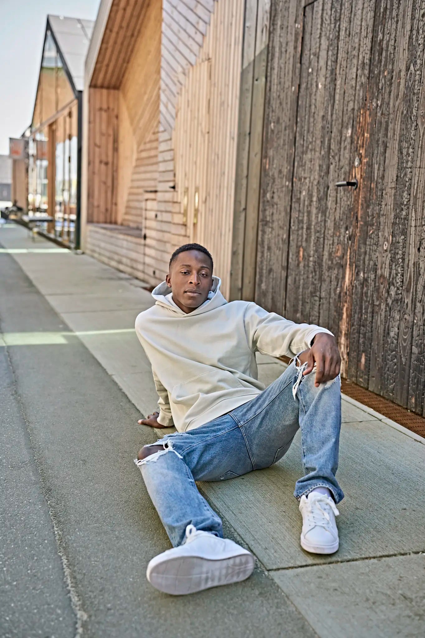 all-groups Men's UNLABELED Heavy Loose Fit Hooded Sweatshirt