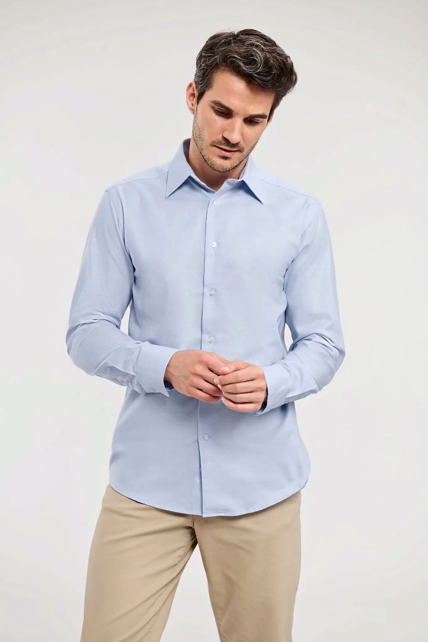 all-groups Men's Long Sleeve Tailored Oxford Shirt
