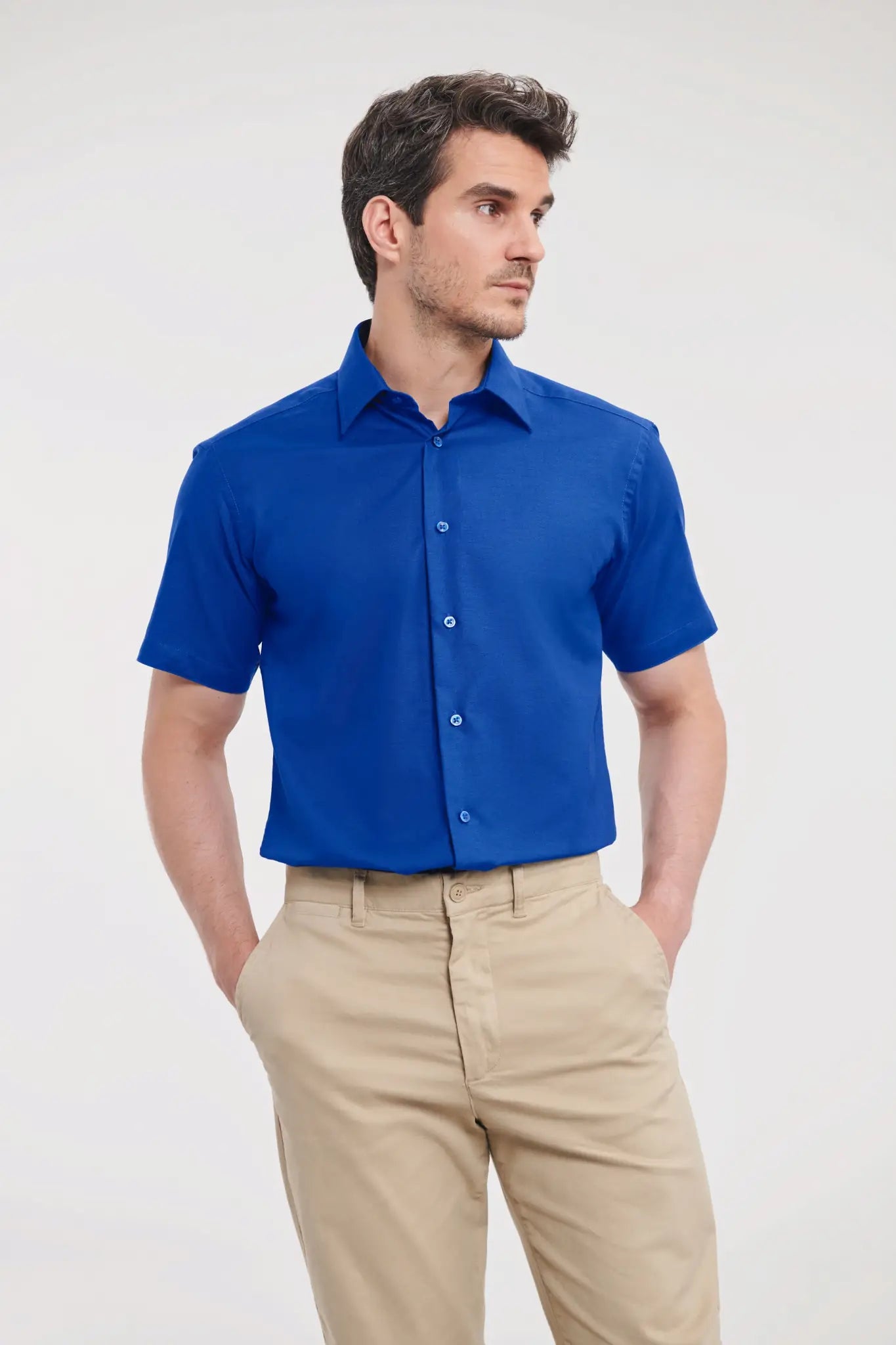 all-groups Men's Short Sleeve Tailored Oxford Shirt
