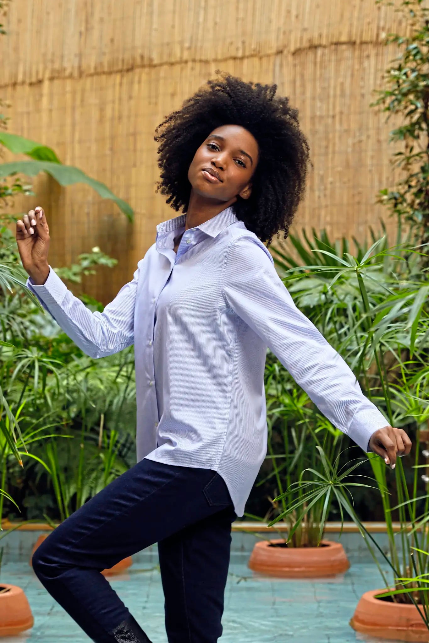 all-groups Women's Easy Care Striped Shirt Baptiste